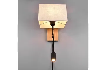 Trio Lighting Nilam Væglampe med Læselampe 25 cm LED + E27 Træ - Belysning - Lamper & indendørsbelysning - Væglampe