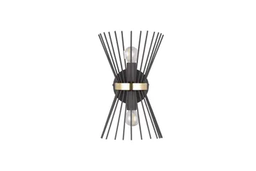 Trio Lighting Rod Væglampe 2xE14 Sort/Guld - Belysning - Lamper & indendørsbelysning - Væglampe