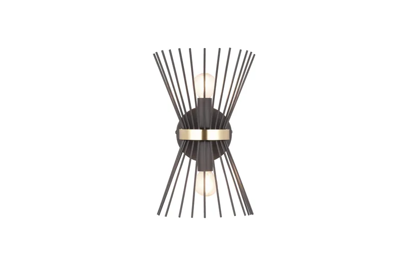 Trio Lighting Rod Væglampe 2xE14 Sort/Guld - Belysning - Lamper & indendørsbelysning - Væglampe