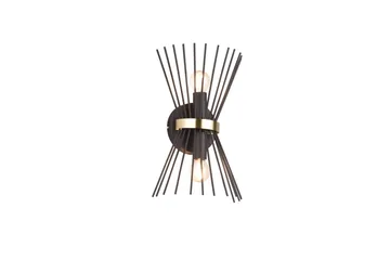Trio Lighting Rod Væglampe 2xE14 Sort/Guld - Belysning - Lamper & indendørsbelysning - Væglampe