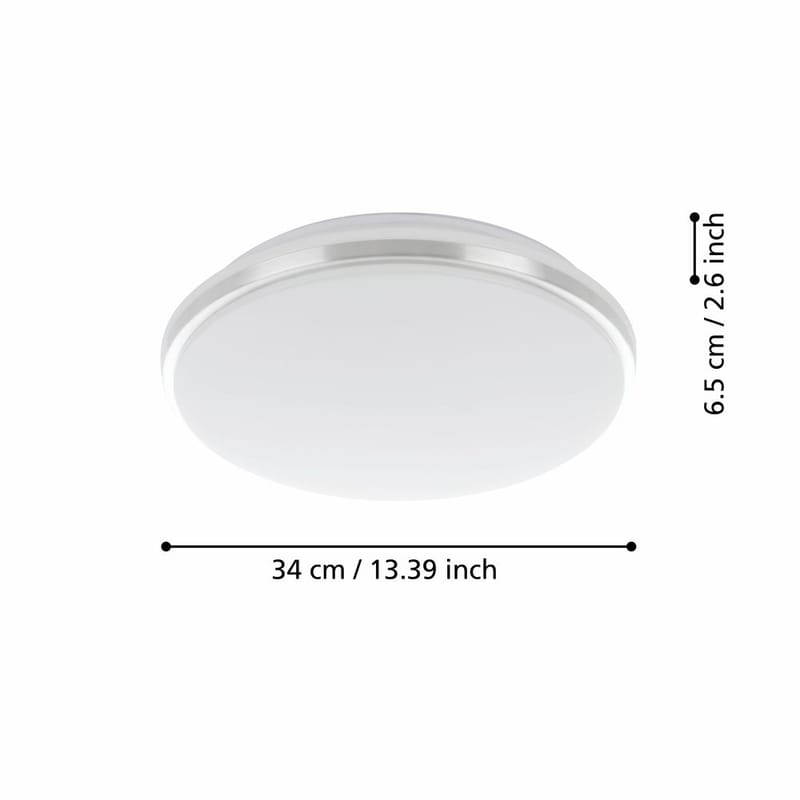 Væg-/Loftlampe Pinetto - Hvid, Krom - Belysning - Lamper & indendørsbelysning - Væglampe