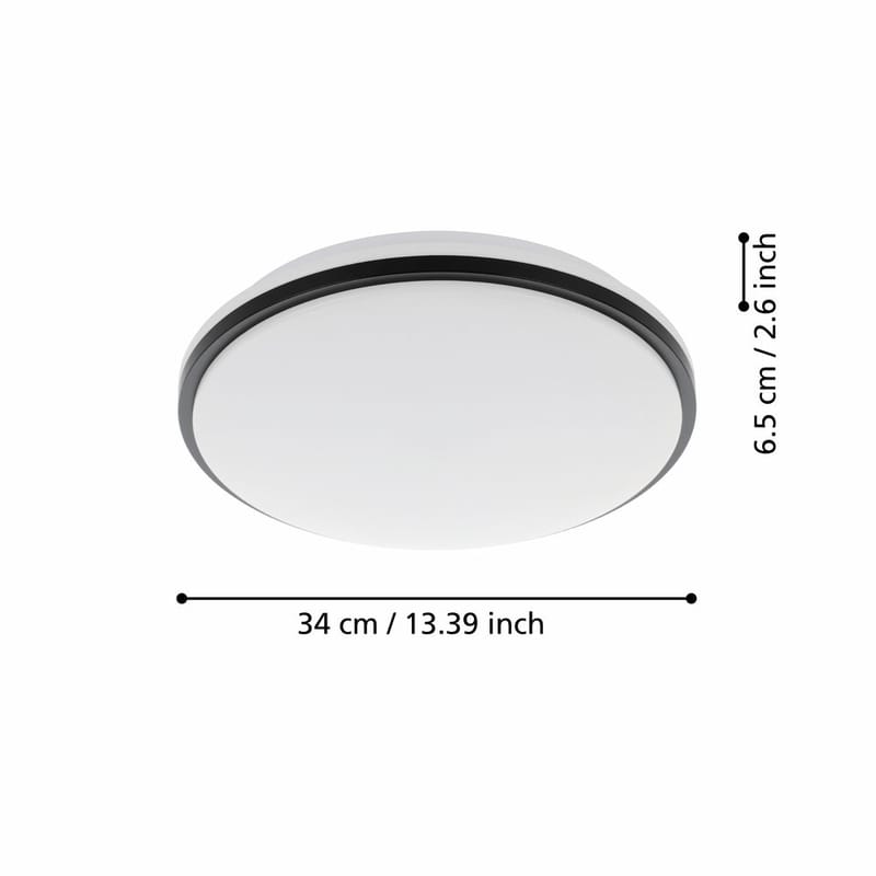 Væg-/Loftlampe Pinetto - Hvid, Sort - Belysning - Lamper & indendørsbelysning - Væglampe