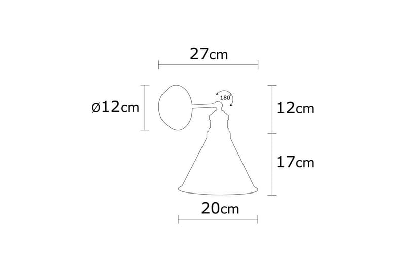 Væglampe Adrim Sort - Sort - Belysning - Lamper & indendørsbelysning - Væglampe