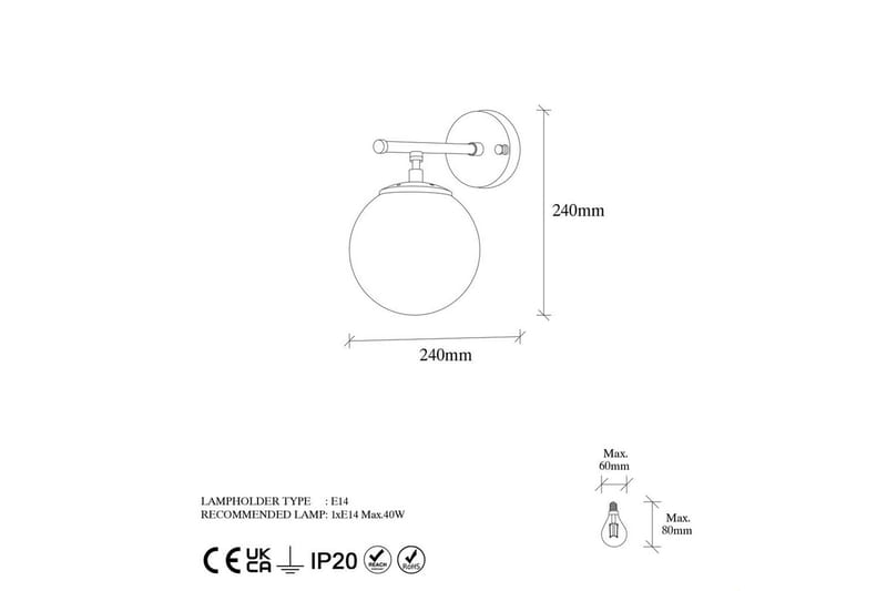 Væglampe Berriarenr Skinnende guld - Skinnende guld - Belysning - Lamper & indendørsbelysning - Væglampe