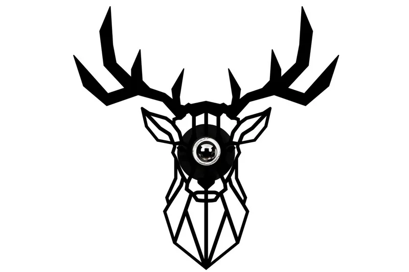Væglampe Brilo Deer Sort, Sort