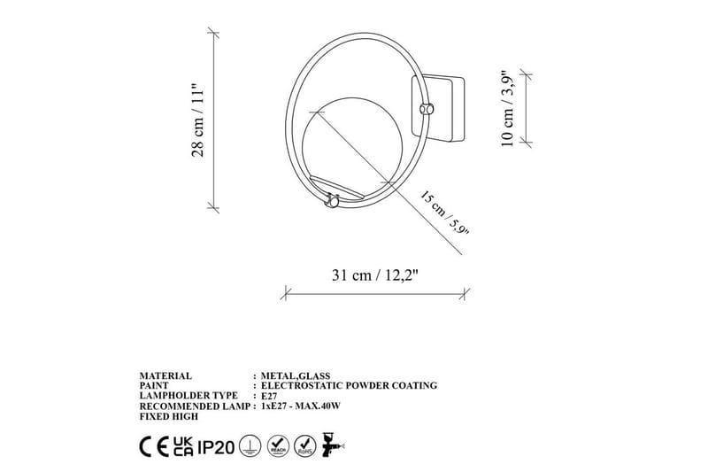 Væglampe Dolcer Rany - Guld - Belysning - Lamper & indendørsbelysning - Væglampe