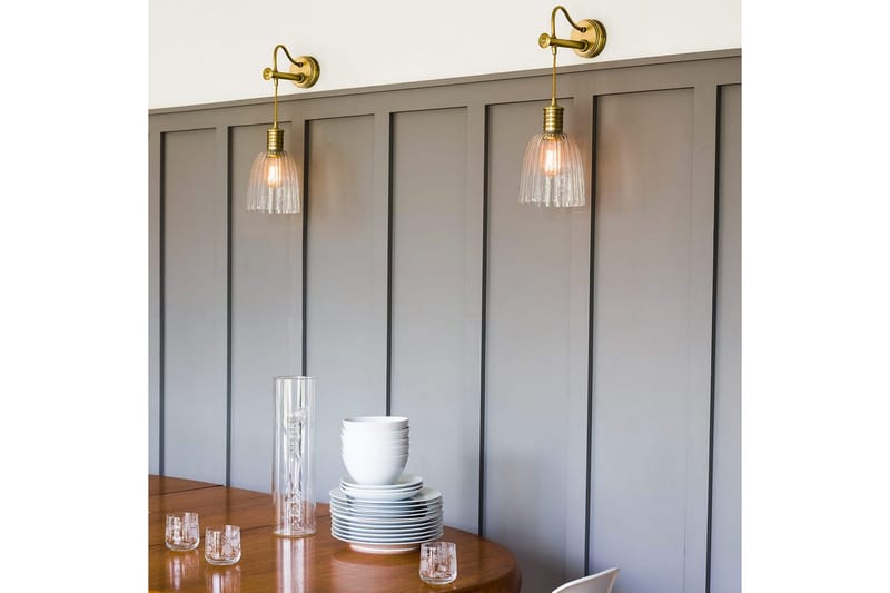 Væglampe Elstead Lighting Douille Aldret messing - Aldret messing - Belysning - Lamper & indendørsbelysning - Væglampe