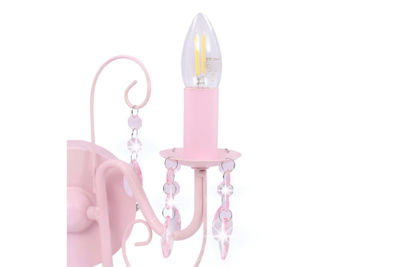 Væglampe Med Perler 2 X E14-Pærer Pink - Lyserød - Belysning - Lamper & indendørsbelysning - Væglampe