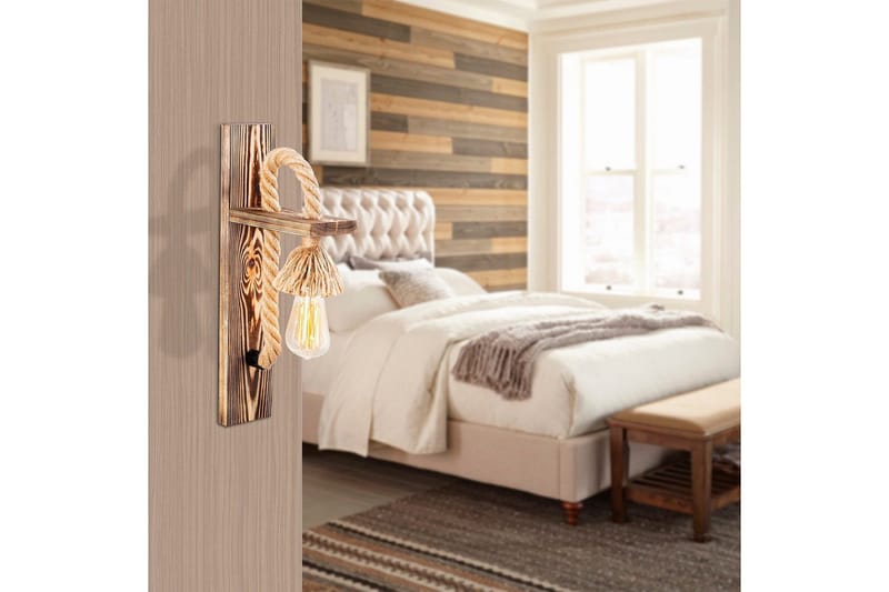 Væglampe Nirao Træ - Brun - Belysning - Lamper & indendørsbelysning - Væglampe