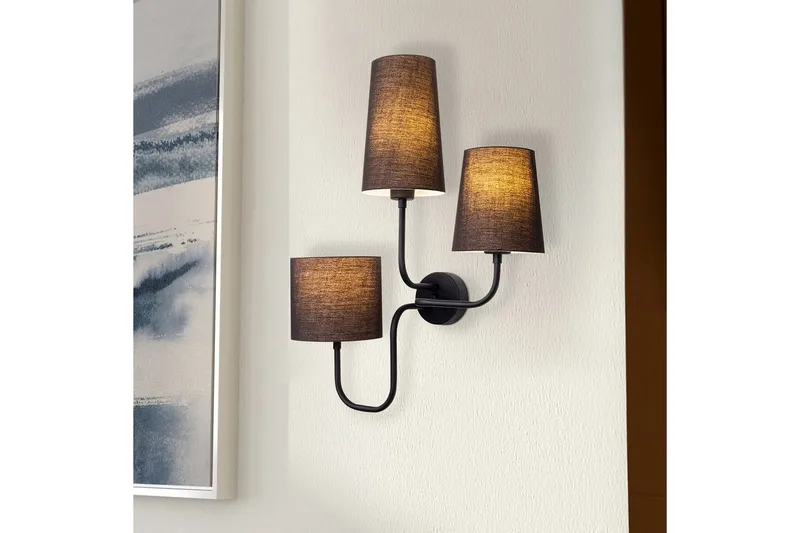 Væglampe Rihan Sort - Sort - Belysning - Lamper & indendørsbelysning - Væglampe