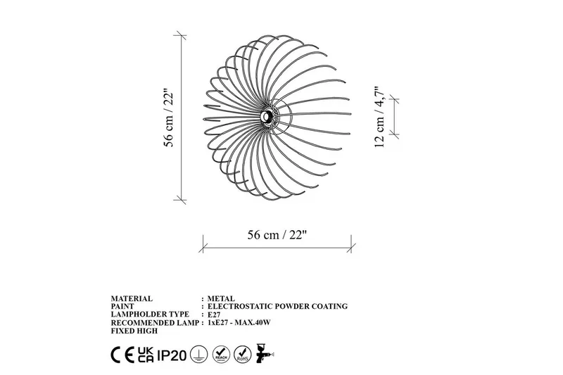 Væglampe Sadortel Rany - 56 x 16 x 56 cm - Belysning - Lamper & indendørsbelysning - Væglampe