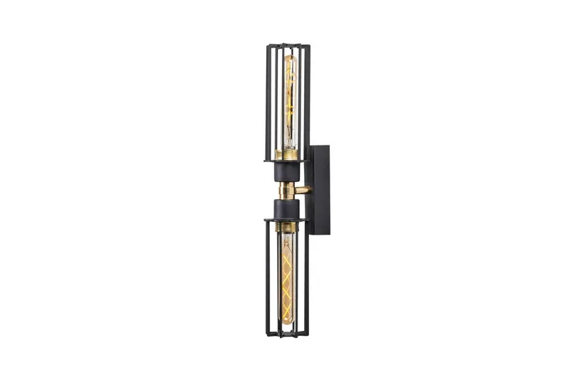 Væglampe Sourab Shine Black / Rany, Guld/Sort