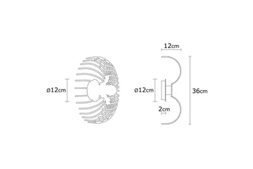 Væglampe Subbersta Sort - Diameter: 12 cm - Belysning - Lamper & indendørsbelysning - Væglampe