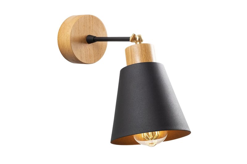 Væglampe Sudalwani Sort / Eg - Sort / Eg - Belysning - Lamper & indendørsbelysning - Væglampe