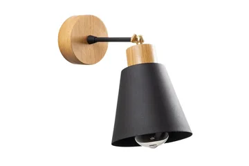 Væglampe Sudalwani Sort / Eg - Sort / Eg - Belysning - Lamper & indendørsbelysning - Væglampe