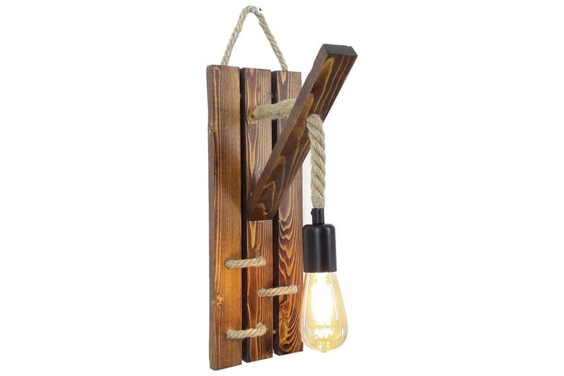 Væglampe Teyra træ, Brun