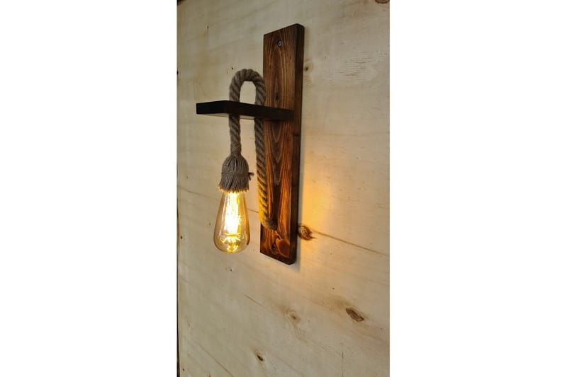 Væglampe Teyra valnød - Rødbrunt træ - Belysning - Lamper & indendørsbelysning - Væglampe