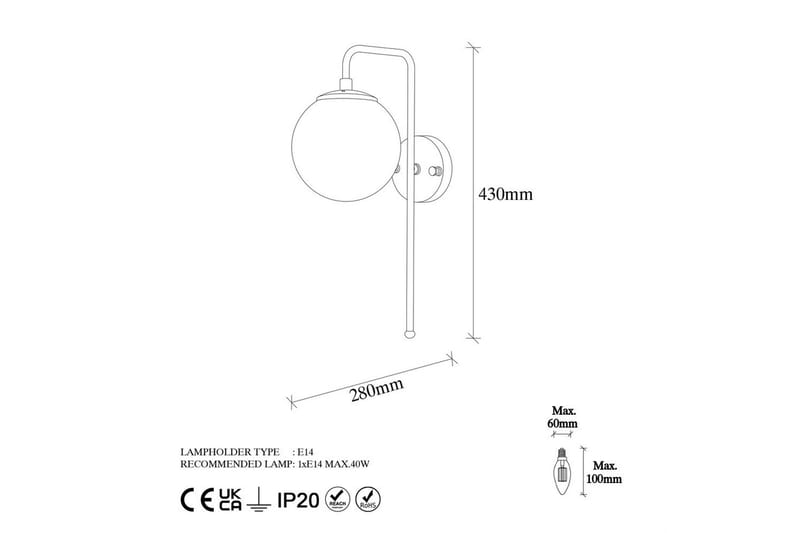 Væglampe Tolra Vintage Hvid - Hvid - Belysning - Lamper & indendørsbelysning - Væglampe