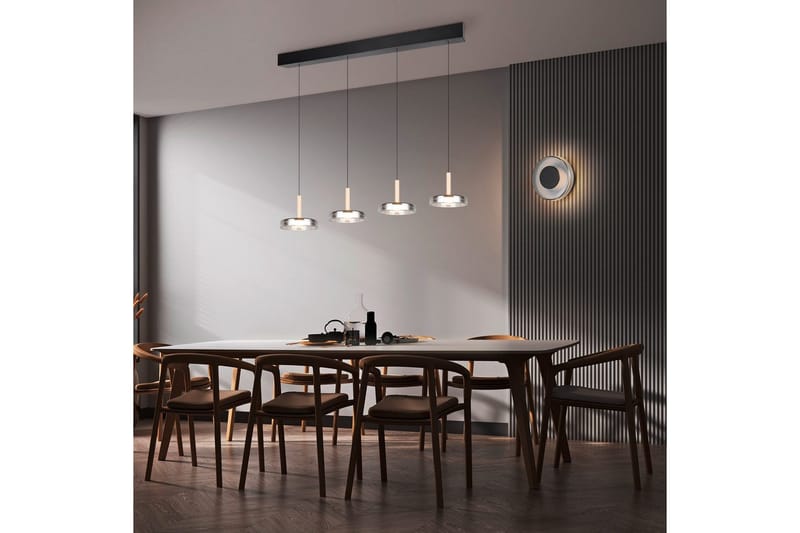 Væglampe TRIO Celeste Mat sort/krom/træ - Mat sort/krom/træ - Belysning - Lamper & indendørsbelysning - Væglampe