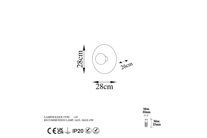 Væglampe Zindale Kobber - 28 x 26 cm - Belysning - Lamper & indendørsbelysning - Væglampe