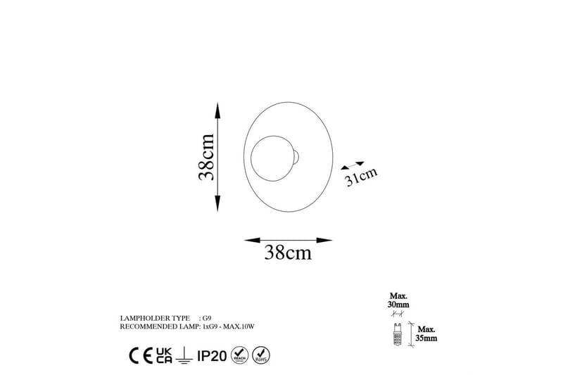 Væglampe Zindale Kobber - 38 x 31 cm - Belysning - Lamper & indendørsbelysning - Væglampe