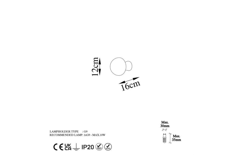Væglampe Polmar Rany - Diameter: 12 cm - Belysning - Lamper & indendørsbelysning - Væglampe