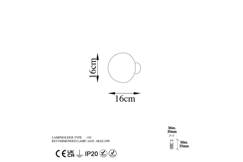 Væglampe Polmar Rany - Diameter: 16 cm - Belysning - Lamper & indendørsbelysning - Væglampe