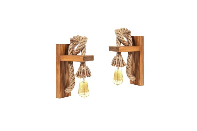 Væglampesæt (2 stykker) Giuseppe Duo Brun / Rany - Brun/Guld - Belysning - Lamper & indendørsbelysning - Væglampe