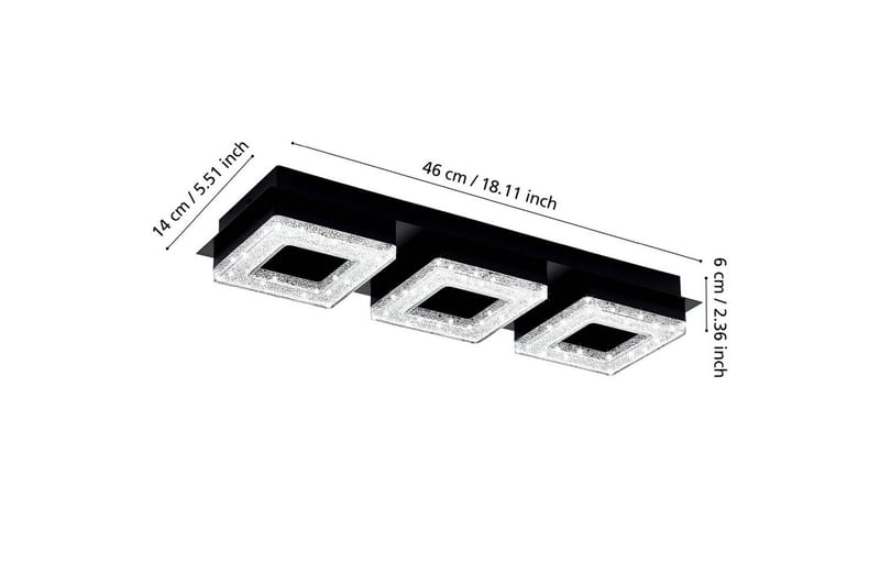Væglampe/Taklampe Eglo Fradelo 1 med 3 Lyskilder - Sort - Belysning - Lamper & indendørsbelysning - Væglampe