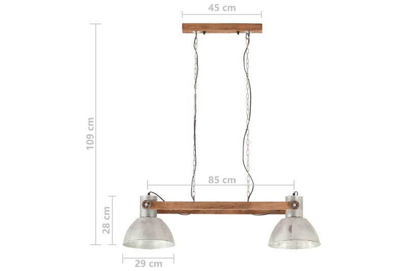 Industriel Hængelampe 25 W 109 cm E27 Sølvfarvet - Loftlampe køkken - Vindueslampe hængende - Vindueslampe - Pendellamper & hængelamper - Soveværelse lampe - Stuelampe