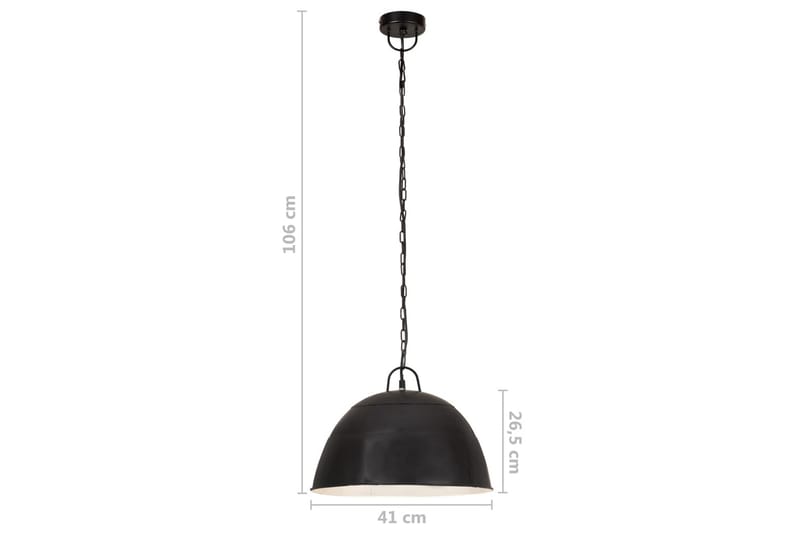 Industriel Vintage Hængelampe 25 W Rund 41 cm E27 Mat Sort - Belysning - Lamper & indendørsbelysning - Vindueslampe - Vindueslampe hængende
