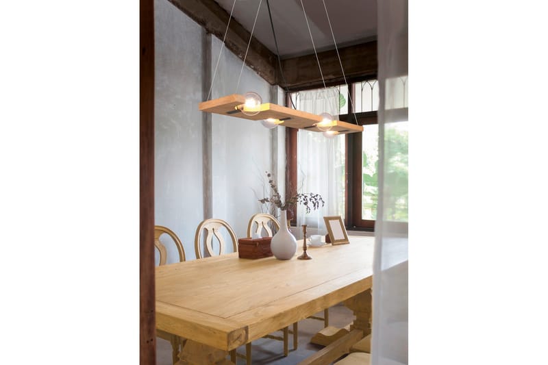 Tailor Pendellampa 115 cm 4xE27 Trä Trio Lighting Natur - Belysning - Lamper & indendørsbelysning - Vindueslampe - Vindueslampe hængende