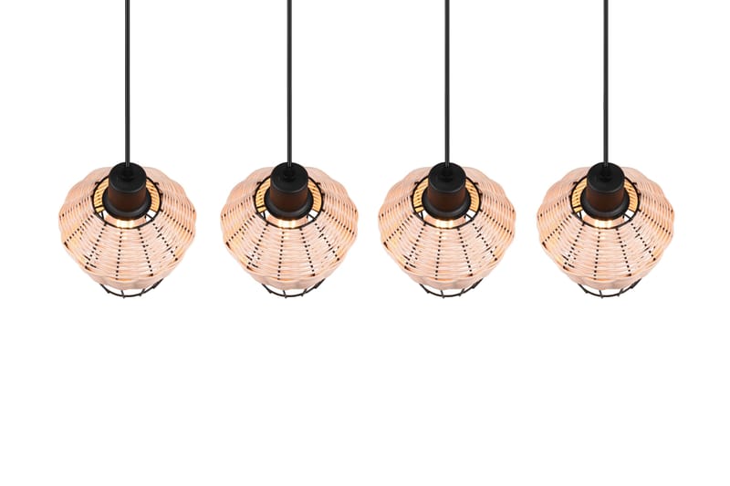 Trio Lighting Borka loftlampe 4L E27 rattan - Trio Lighting - Belysning - Lamper & indendørsbelysning - Vindueslampe - Vindueslampe hængende