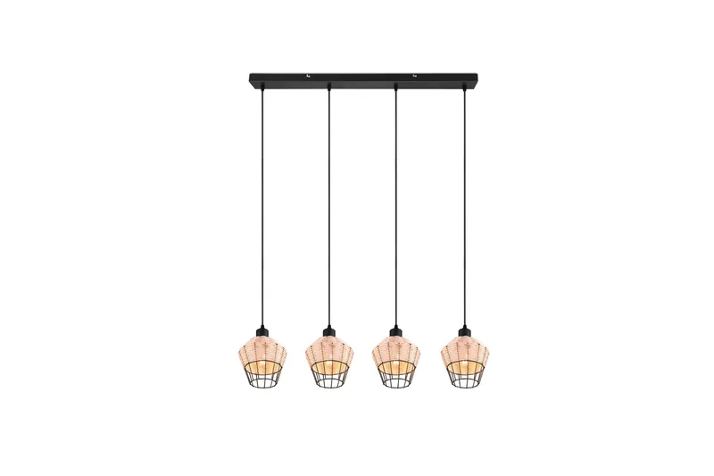 Trio Lighting Borka loftlampe 4L E27 rattan - Trio Lighting - Belysning - Lamper & indendørsbelysning - Vindueslampe - Vindueslampe hængende