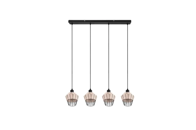 Trio Lighting Borka loftlampe 4L E27 rattan - Trio Lighting - Belysning - Lamper & indendørsbelysning - Vindueslampe - Vindueslampe hængende