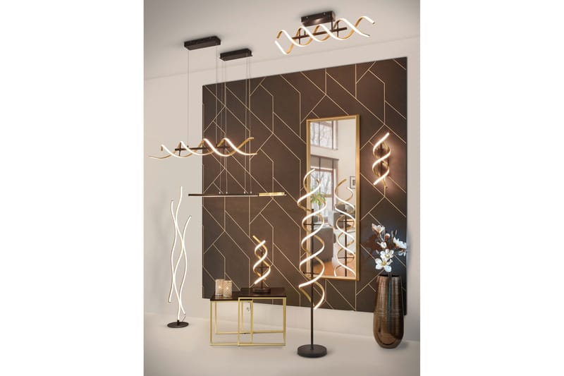 Trio Lighting Sequence LED loftlampe mat messing/matsort - Trio Lighting - Belysning - Lamper & indendørsbelysning - Vindueslampe - Vindueslampe hængende