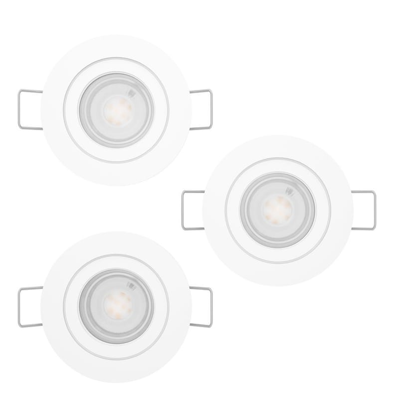 Indbygget Lampe Barranco 30 mm 3000K Sæt af 3 - Hvid - Belysning - Glødepærer & lyskilder - Spotlights & downlights