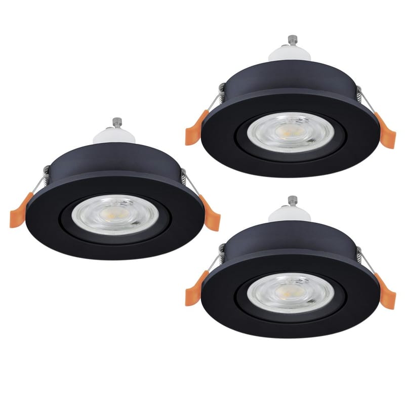 Indbygget Lampe Barranco 30 mm 3000K Sæt af 3, Sort