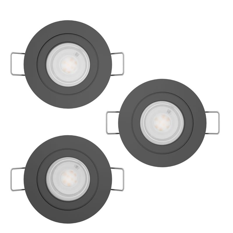 Indbygget Lampe Barranco 90 mm 4000K Sæt af 3 - Sort - Belysning - Glødepærer & lyskilder - Spotlights & downlights