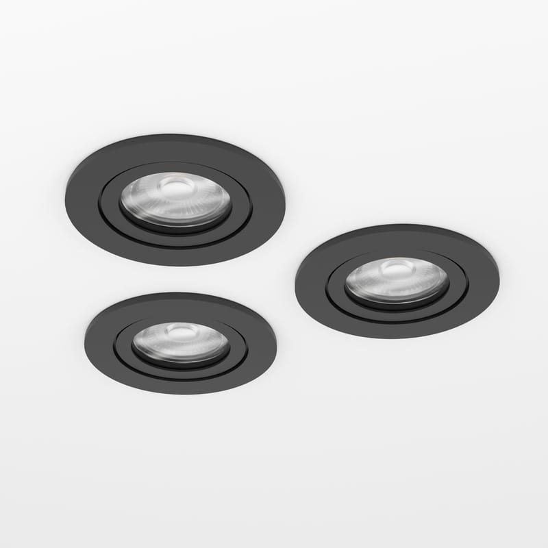 Indbygget Lampe Barranco 90 mm 4000K Sæt af 3 - Sort - Belysning - Glødepærer & lyskilder - Spotlights & downlights