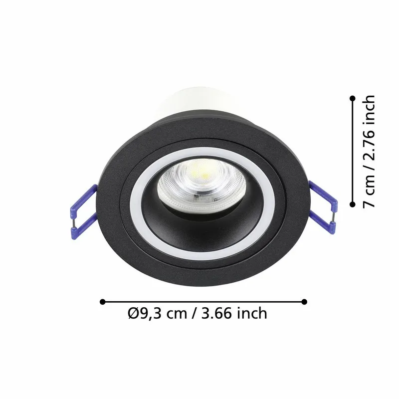 Indbygget Lampe Carosso 93 mm - Sort - Belysning - Glødepærer & lyskilder - Spotlights & downlights