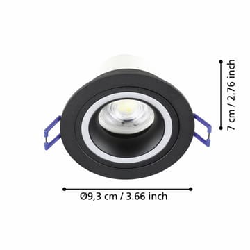 Indbygget Lampe Carosso 93 mm - Sort - Belysning - Glødepærer & lyskilder - Spotlights & downlights