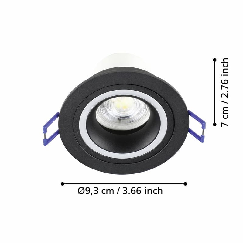 Indbygget Lampe Carosso 93 mm - Sort - Belysning - Glødepærer & lyskilder - Spotlights & downlights