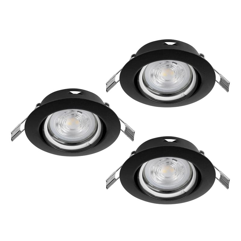 Indbygget Lampe Favazzina 88 mm sæt med 3 - Sort - Belysning - Glødepærer & lyskilder - Spotlights & downlights