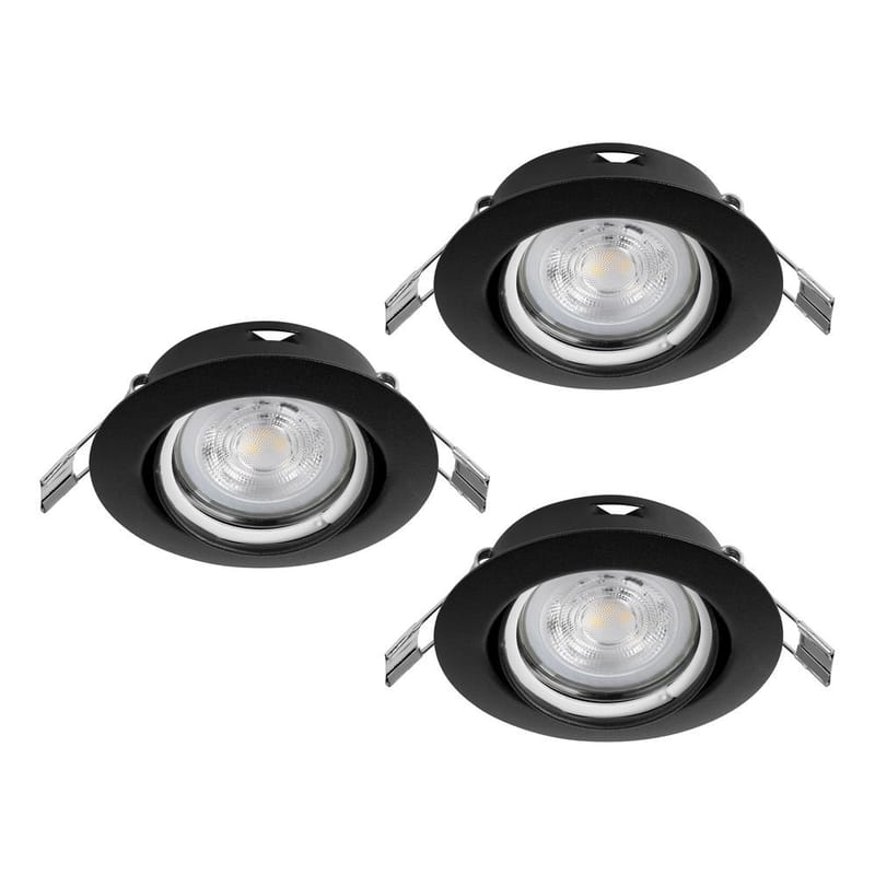 Indbygget Lampe Favazzina 88 mm sæt med 3 - Sort - Belysning - Glødepærer & lyskilder - Spotlights & downlights