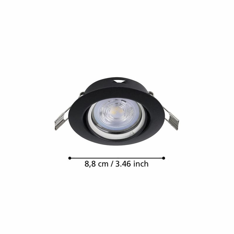 Indbygget Lampe Favazzina 88 mm sæt med 3 - Sort - Belysning - Glødepærer & lyskilder - Spotlights & downlights