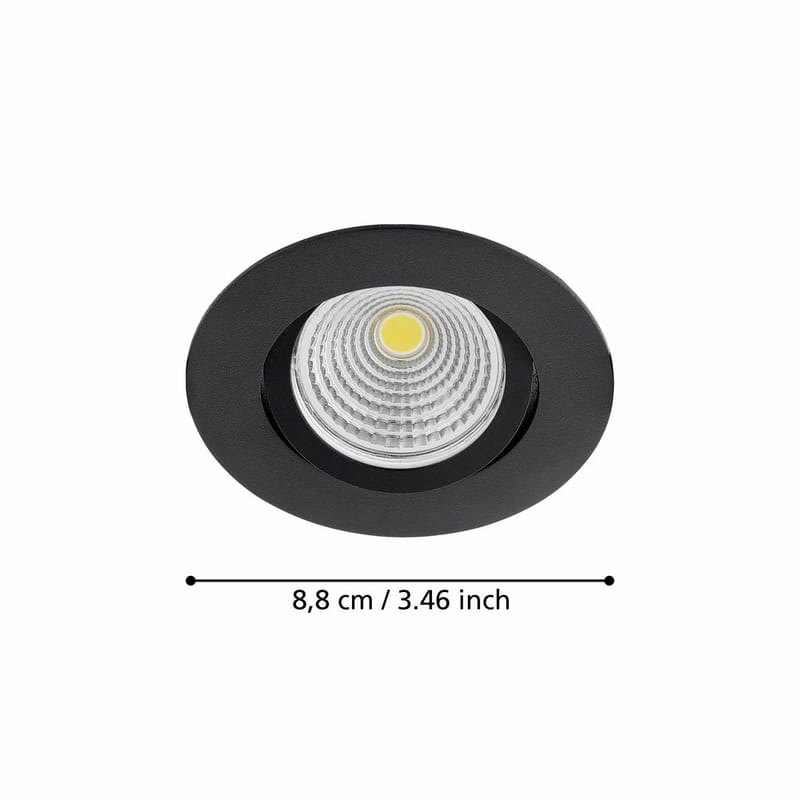Indbygget Lampe Saliceto Ø88 mm 2700K - Sort - Belysning - Glødepærer & lyskilder - Spotlights & downlights
