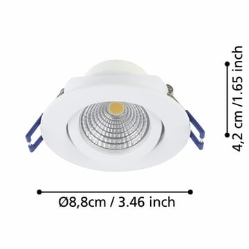 Indbygget Lampe Saliceto 3 stk Ø88 mm 2700K - Hvid - Belysning - Glødepærer & lyskilder - Spotlights & downlights