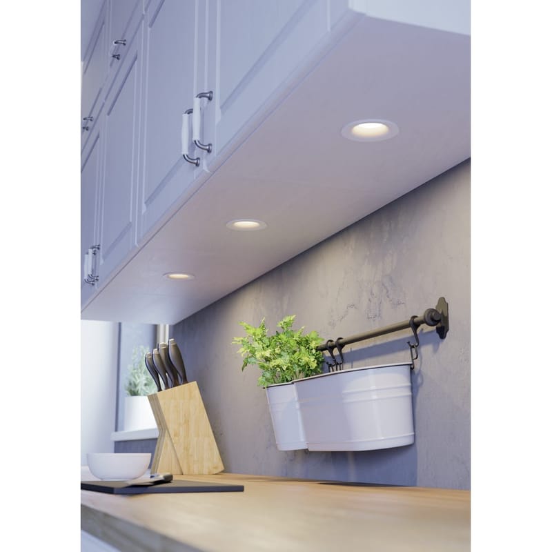 Indbygget Lampe Saliceto 88 mm 2700K Sæt af 3 - Hvid - Belysning - Glødepærer & lyskilder - Spotlights & downlights