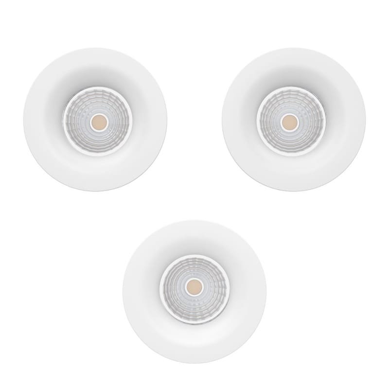 Indbygget Lampe Saliceto 88 mm 2700K Sæt af 3 - Hvid - Belysning - Glødepærer & lyskilder - Spotlights & downlights